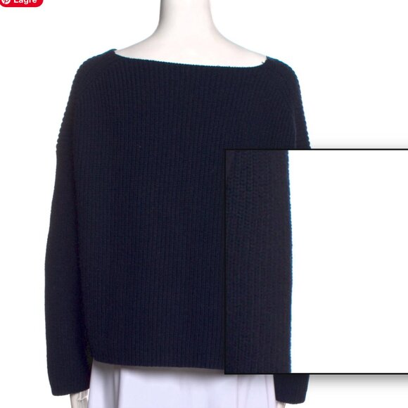 Nili Lotan Medium Cotton/Cashmere/Silk Navy blue sweater - Picture 3 of 16